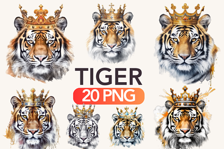 Watercolor King Lion Clipart