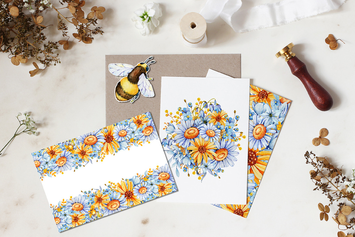 Flower honey watercolor clipart, a Food Illustration by Artmanata (Photo 9 of 17)
