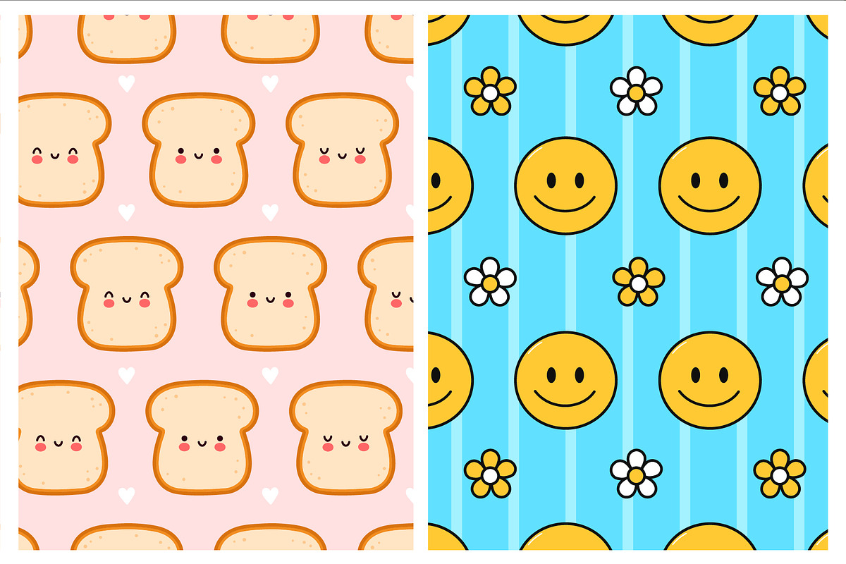 Cute kawaii pattern bundle, a Pattern Graphic by Slavko Kahovsky (Photo 5 of 9)