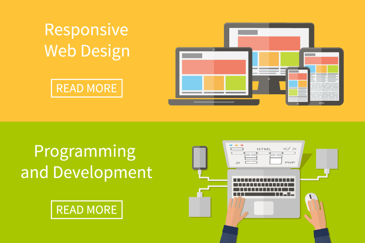 Web design and programming, flat, a Technology Illustration by Yapanda