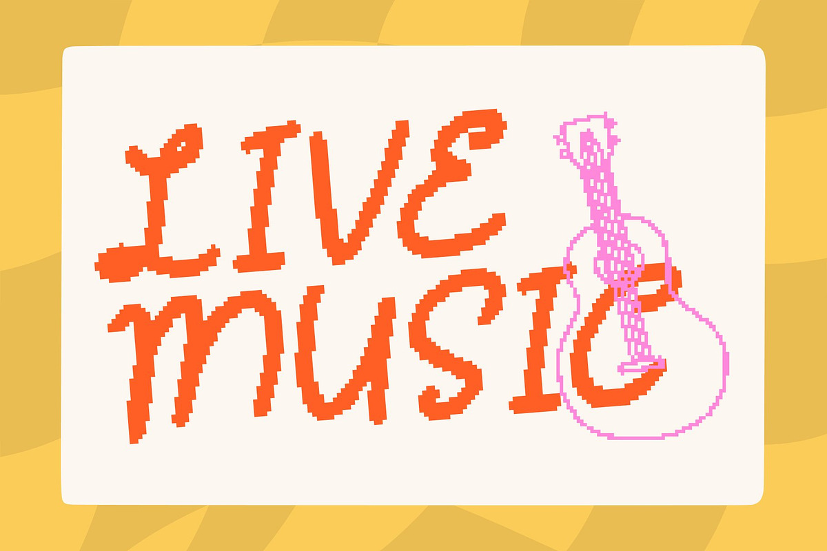 CS Galya Pixel, a Script Font by Craft Supply Co. (Photo 7 of 8)