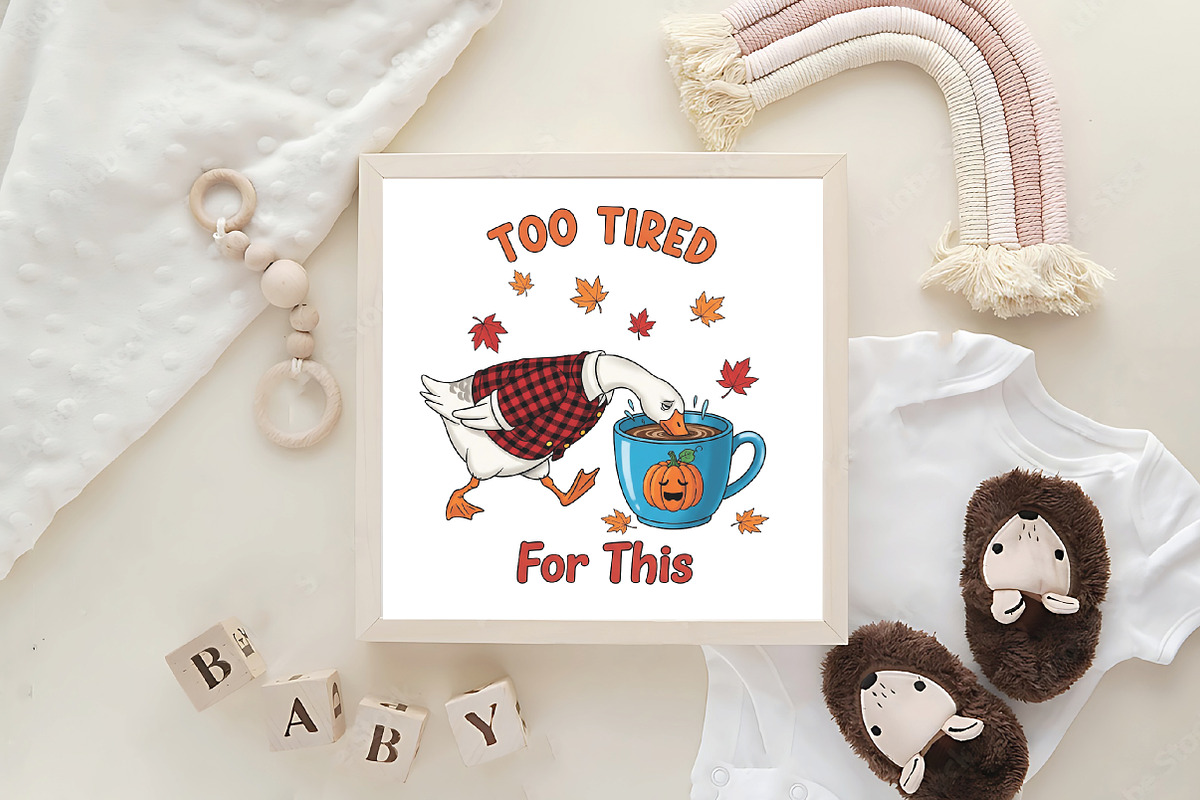 Too Tired for This Funny Goose PNG, an Illustration by CraftArtStudio (Photo 3 of 4)