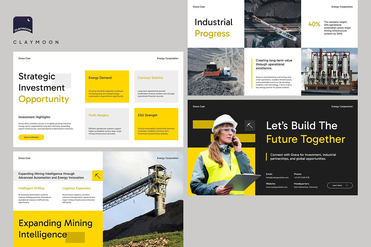 Grava Coal Mining Pitch Deck, a Presentation Template by Claymoon Lab (Photo 7 of 7)