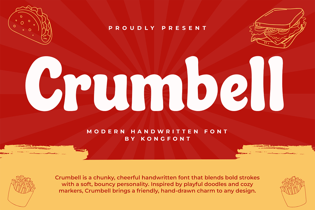 Crumbell – Modern Handwritten Font, a Handwritten Font by overlaytemplates (Photo 1 of 5)