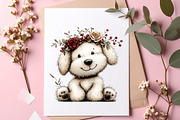 Whimsical Dogs Floral Clipart, an Illustration by SinaCreation (Thumbnail 7 of 11)