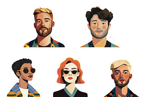 Set of Gen Z Portraits png