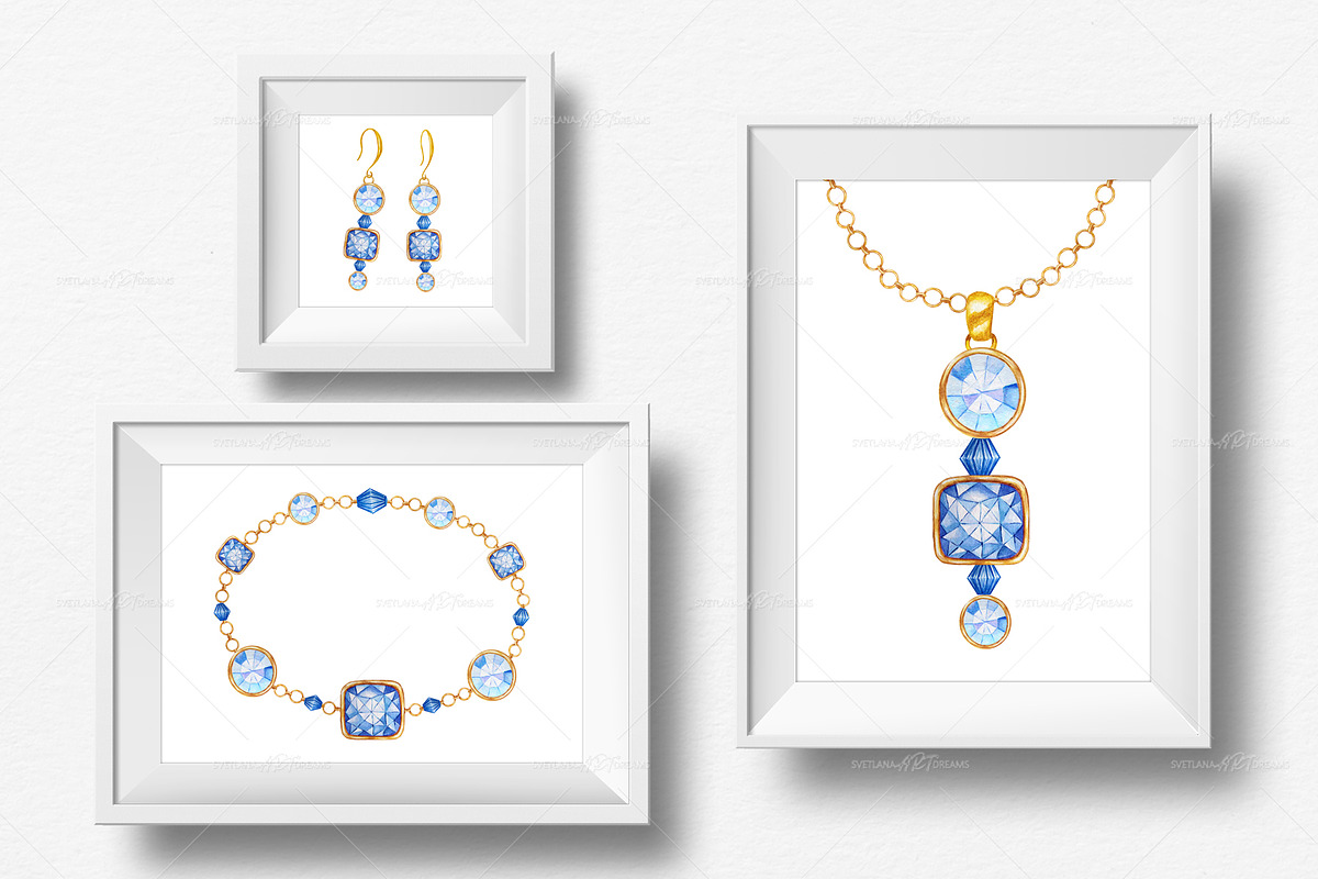 Crystal gold Jewelry Watercolor, an Object Graphic by svetlanaARTdreams (Photo 9 of 14)