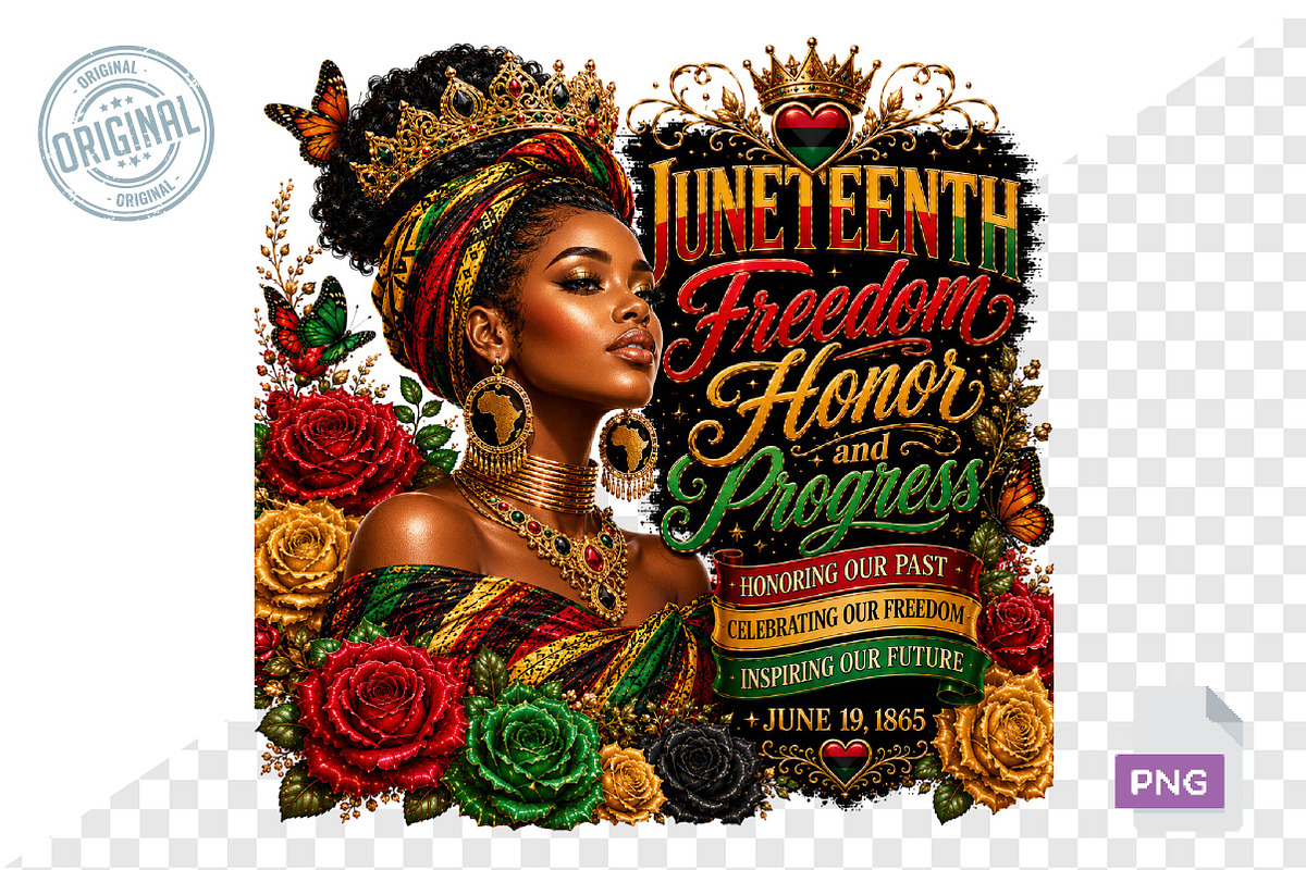 Juneteenth PNG, Black Woman, a Seasonal Illustration by CreationArt (Photo 2 of 7)
