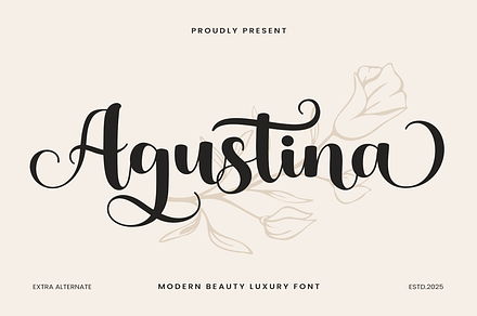 Agustina, a Handwritten Font by Mozatype
