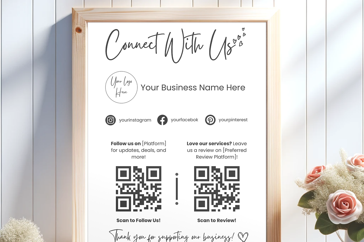 Editable Social Media Sign Template, a Graphic by MondaySpark (Photo 4 of 9)