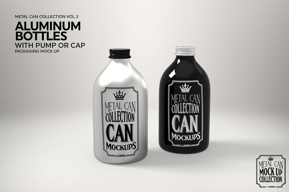 Aluminum Bottles Pump Cap Mockup, a Pens & Pencil Mockup by INCDesign (Photo 4 of 7)