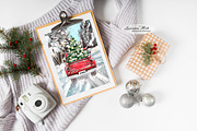 Christmas Cards Clipart Set, a Seasonal Illustration by Leonaa art (Thumbnail 2 of 10)