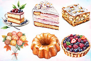 Watercolor Autumn Cake Clipart PNG, a Seasonal Illustration by Canvas Craft (Thumbnail 3 of 4)