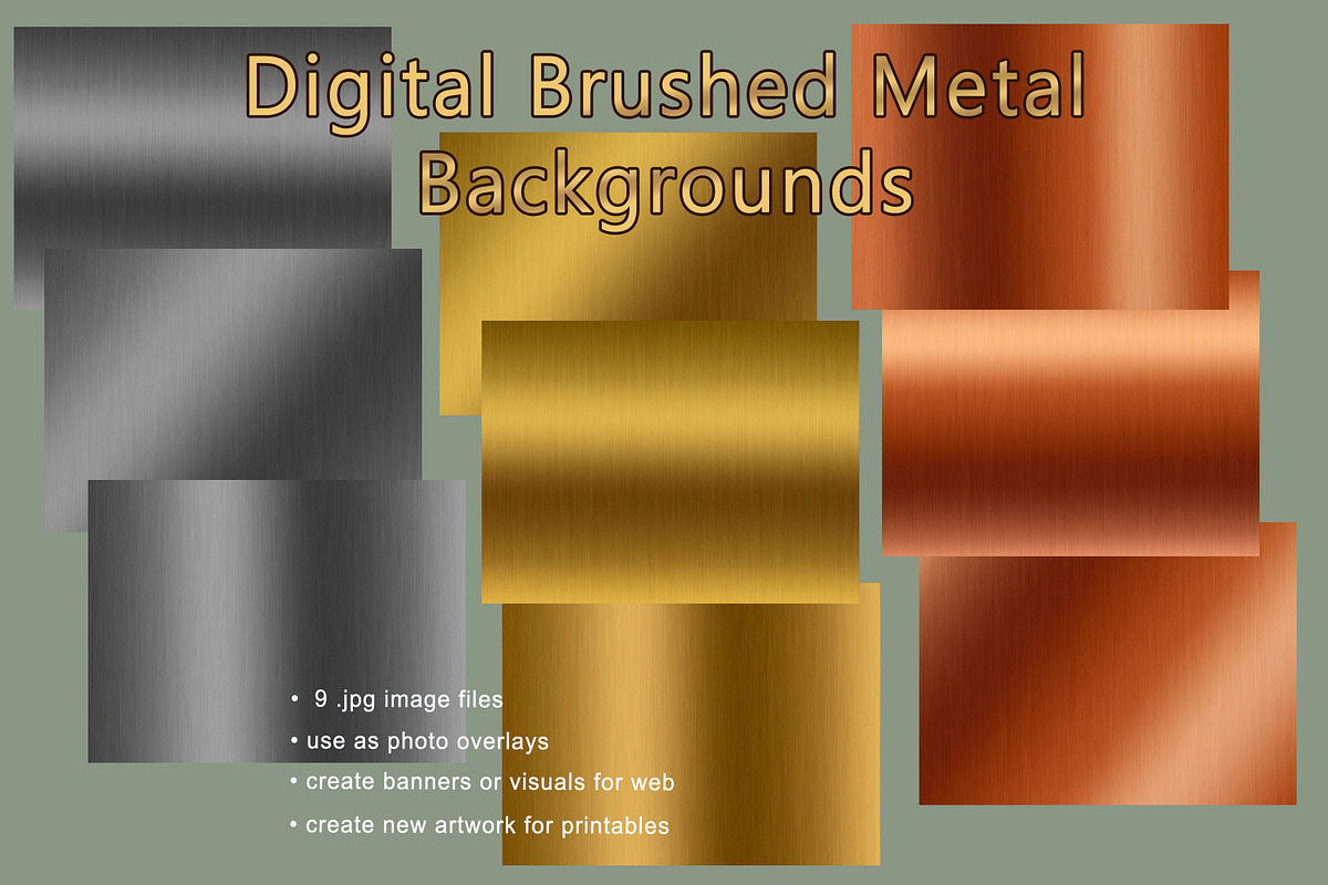 Digital Brushed Metallic Backgrounds, a Texture Graphic by artbyjocelyn.digital (Photo 1 of 4)
