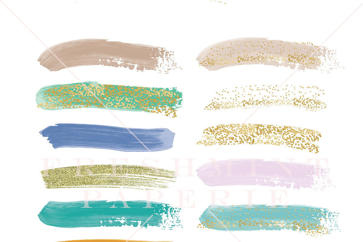 Confetti gold paint brush strokes, a Background Graphic by Freshmint Paperie (Photo 2 of 2)