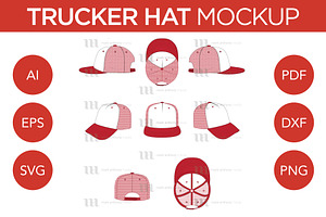 Trucker Hat - Vector Template Mockup