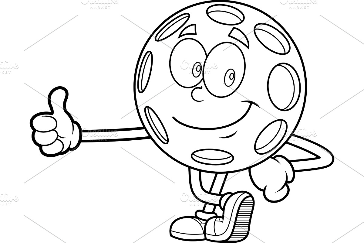 Pickleball Giving Thumbs Up, an Illustration by HitToon