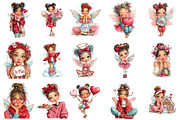 Whimsical Valentine Fairy Clipart, an Illustration by OK Design (Thumbnail 3 of 6)