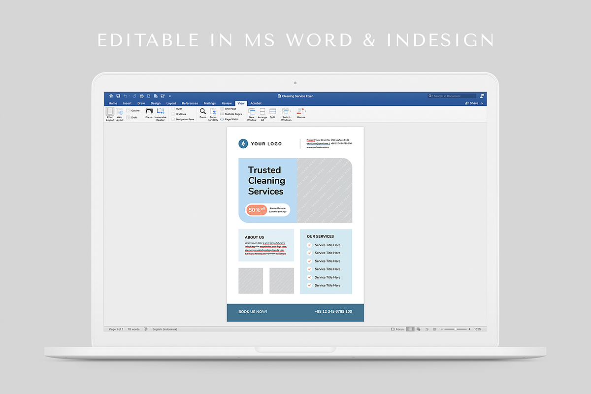 Cleaning Service Flyer | Word & Indd, a Flyer Template by Leaflove (Photo 5 of 5)