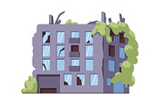 Broken ruined house buildings set, an Object Illustration by Good Studio (Thumbnail 10 of 14)
