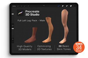 Procreate 3d Model - Left Leg Male