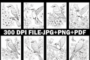 Bird And Flower Coloring Pages Adult, a Stationery Template by Design Station (Thumbnail 2 of 4)