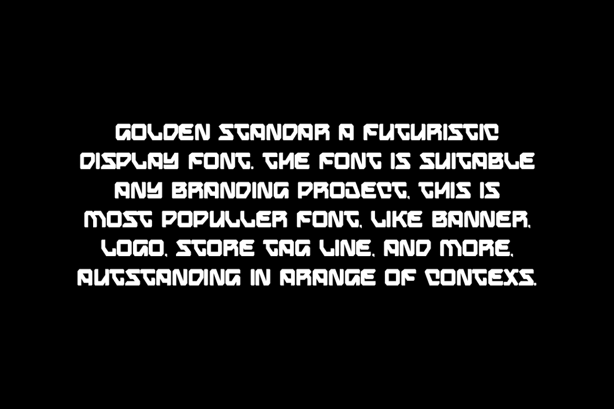 Golden Standar - Futuristic Font, a Sans Serif Font by Iqsiart Studio (Photo 2 of 9)