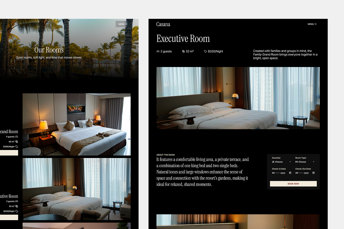 Hotel & Resort Figma Template, an UI Kit Template by Rozepaars Design (Photo 4 of 4)