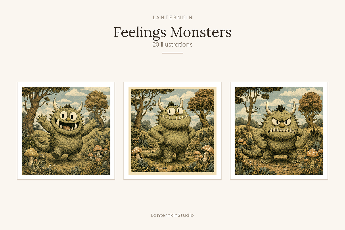 Feelings Monsters Clip Art, 20, an Education Illustration by LanternkinStudio (Photo 1 of 13)