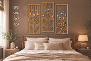 Flower Wood Wall Decor Art Set, an Object Graphic by Creative Art (Thumbnail 2 of 3)