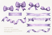 Bows Ribbons Watercolor Set, a Decorative Illustration by YarovaArt (Thumbnail 3 of 7)