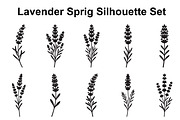 Lavender Flower Silhouette Set, an Object Graphic by Designer_Momina (Thumbnail 1 of 3)