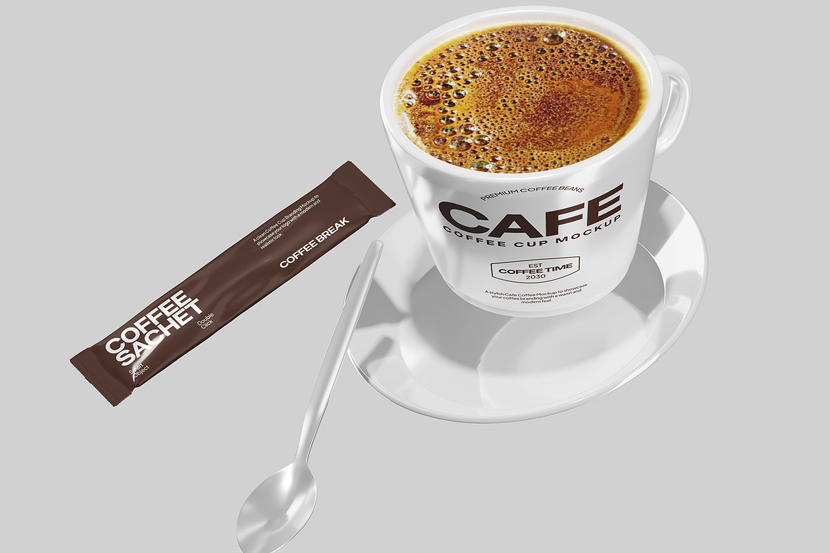 Cafe Coffee Cup Branding Mockup, a Packaging Mockup by Permadi Creative (Photo 5 of 5)