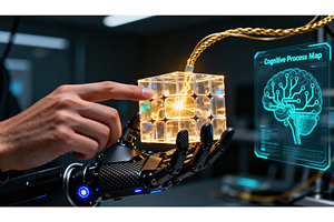 Robotic hand interacts with, a Technology Photo by tilialucida