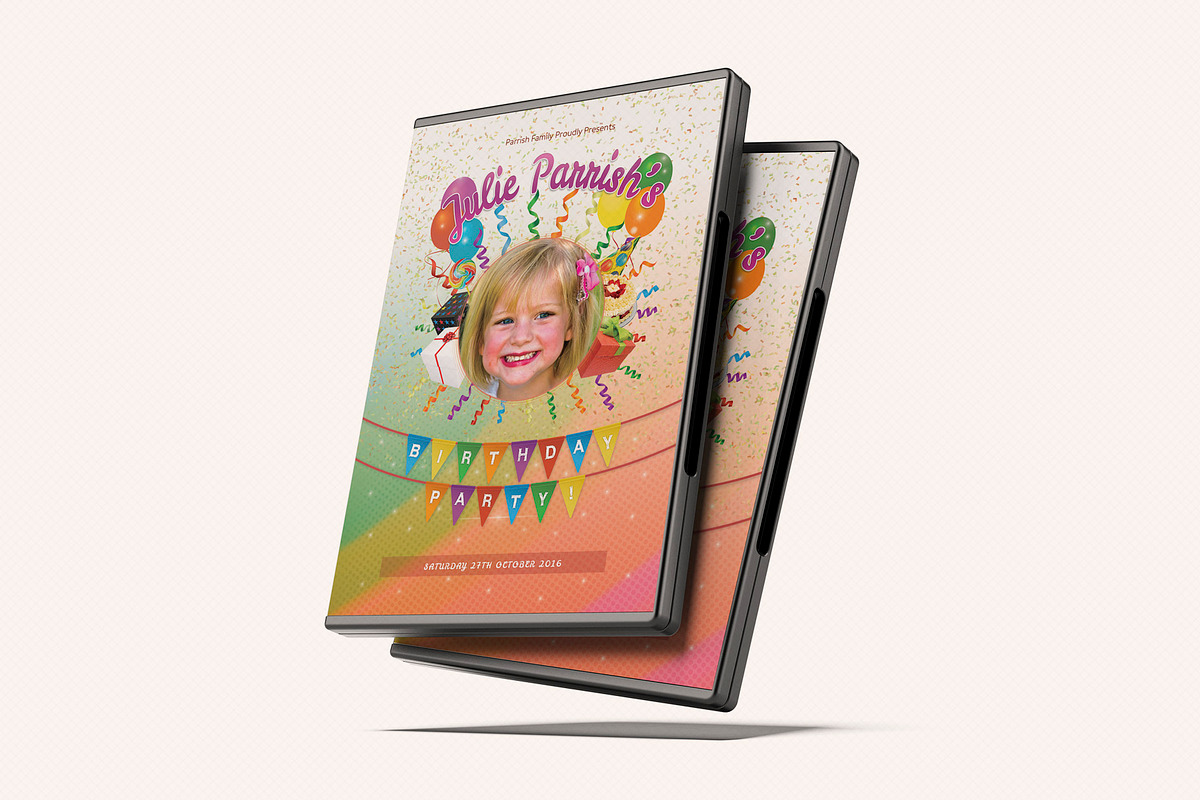 Kids Birthday Party DVD Covers Vol01, a Stationery Template by Sargatal (Photo 5 of 6)