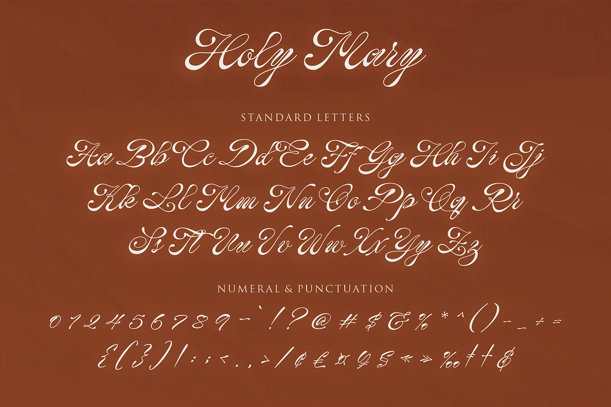Holy Mary – Modern Calligraphy Font, a Script Font by RedyStudio (Photo 11 of 13)