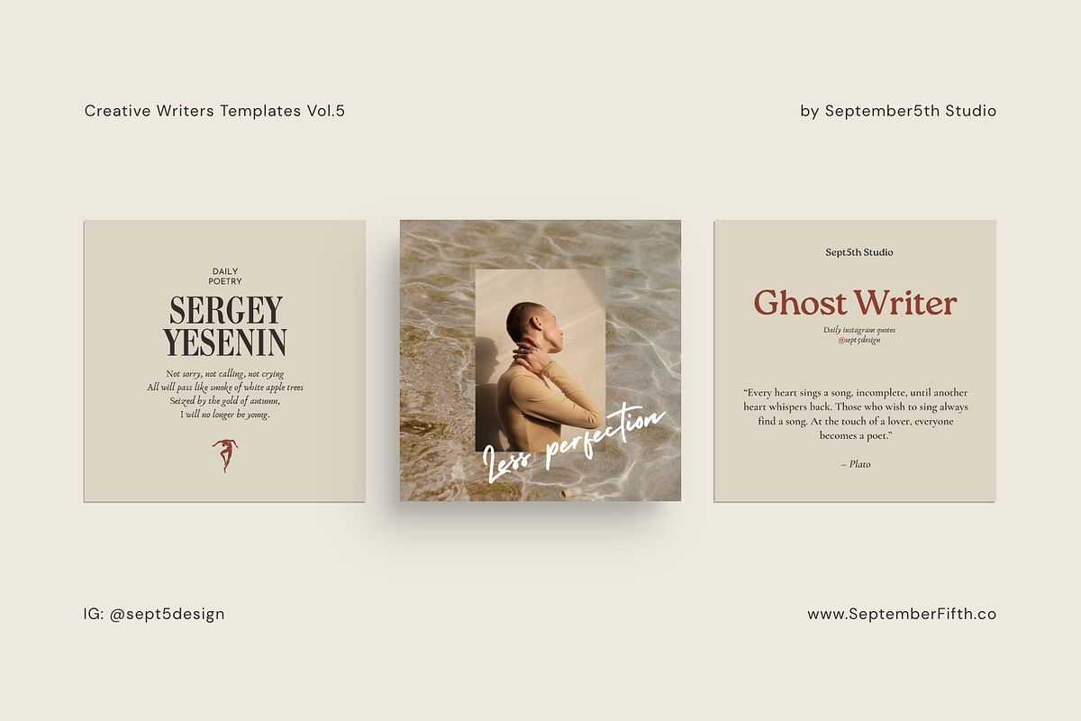 Writers Social Media Vol.5 for CANVA, a Social Media Template by September 5th (Photo 18 of 24)