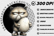 Quirky Easter Grumpy Cat Clipart, an Illustration by DreamCafeArt (Thumbnail 2 of 6)