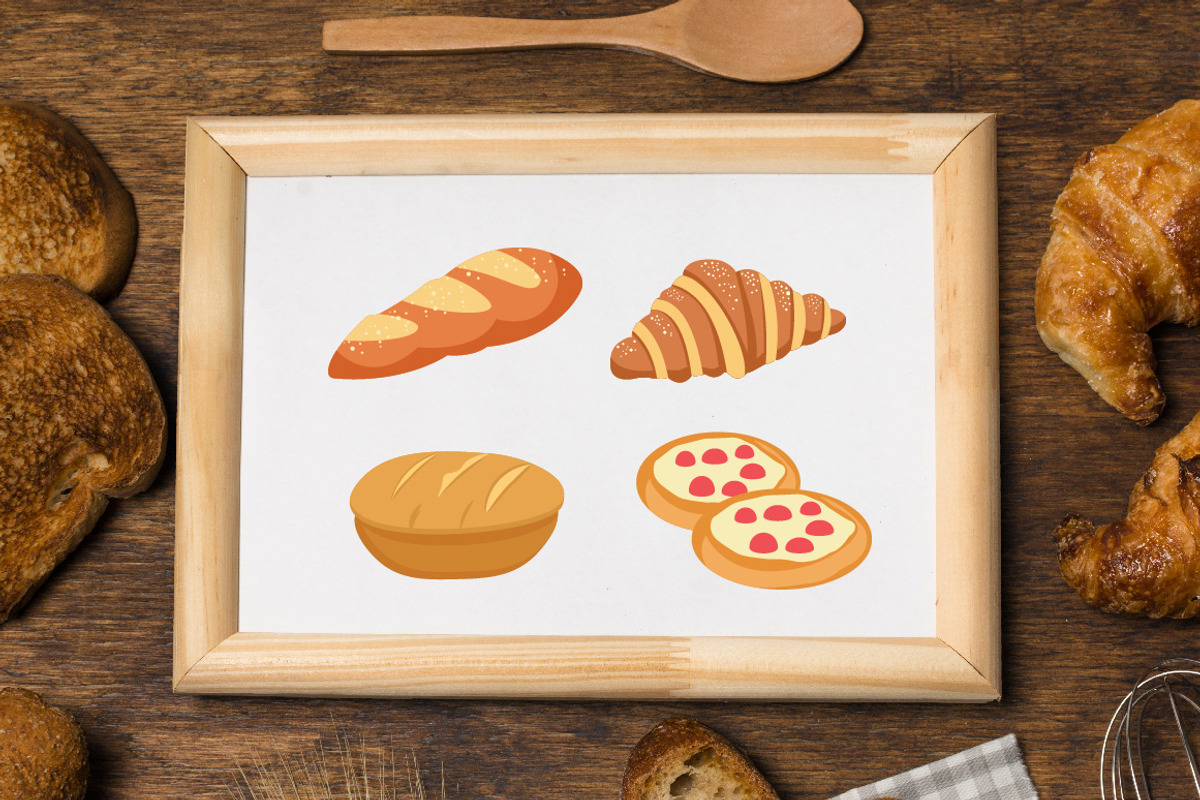 9 Fresh Breads & Pastries Collection, a Food Illustration by jongcreative (Photo 3 of 4)