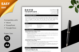 ATS Resume CV Word & Google Docs 50