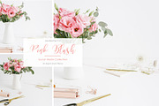 Pink Blush Desk Styled Stock Photo, a Print Template by Anotherday Co. (Thumbnail 1 of 2)