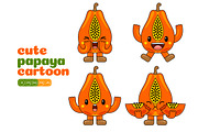 Papaya Mascot Vector Pack, a Food Illustration by MEDZ (Thumbnail 3 of 5)