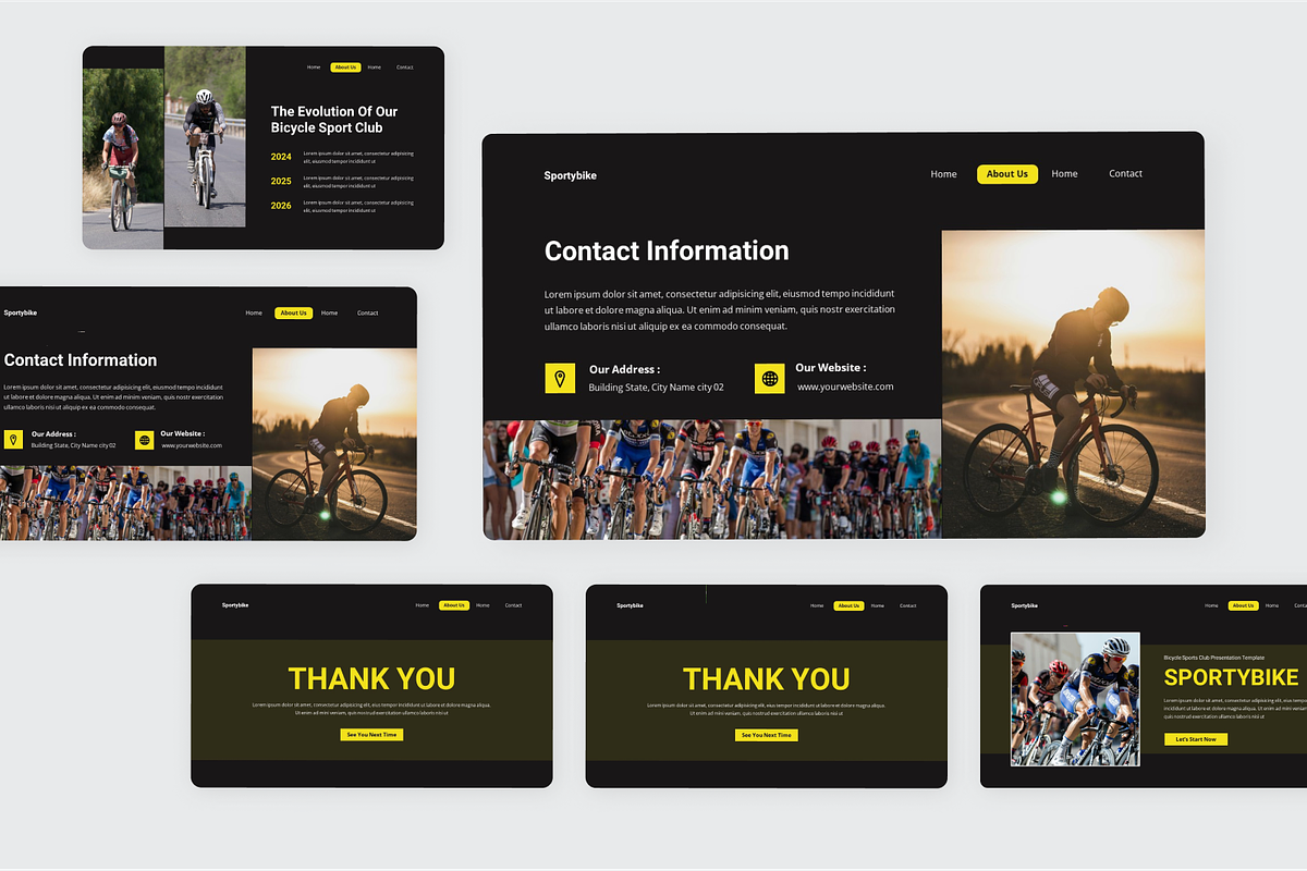 Bicycle Sports Club PowerPoint, a Presentation Template by SquidPixey (Photo 5 of 6)