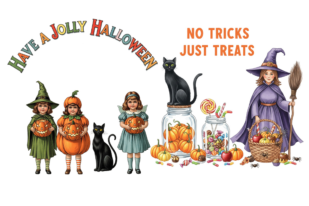 Vintage Halloween Clipart, an Illustration by DreamArtGraphic (Photo 5 of 5)