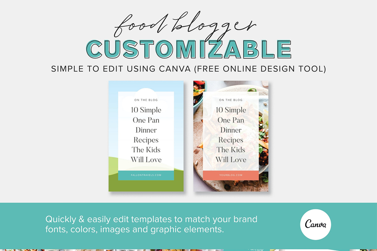 25 Food Blogger Pinterest Templates, a Social Media Template by Fallon Gerst (Photo 3 of 4)