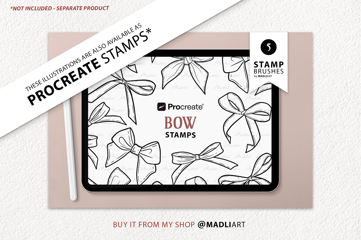 Bow Vector Line Art Set, an Illustration by MadliArt (Photo 4 of 4)