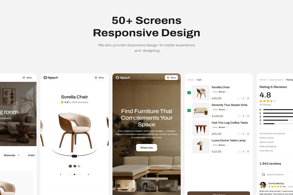 Furniture Website UI Kit, an UI Kit Template by Creative Perspective (Photo 6 of 7)