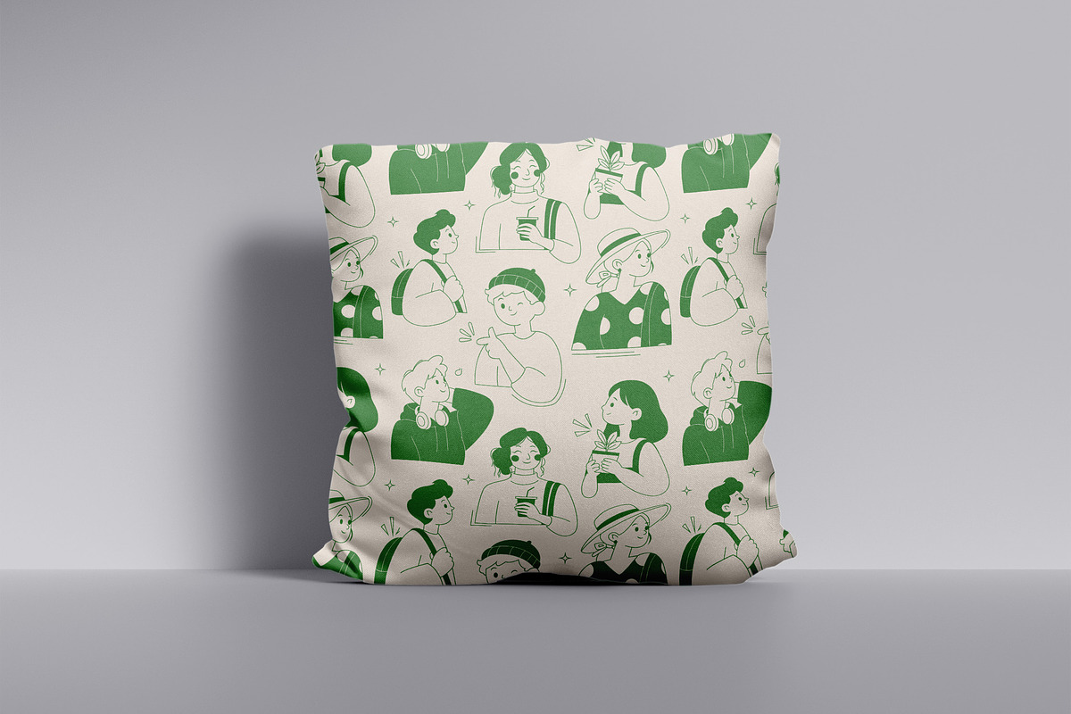 Character Line Art Pattern, a Pattern Graphic by Neermana (Photo 5 of 5)