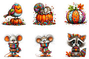 Fall Woodland Animals PNG Clipart, a Seasonal Illustration by CreationArt (Thumbnail 2 of 5)