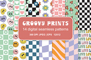 Groovy seamless patterns set, a Pattern Graphic by Swetsol (Thumbnail 1 of 10)